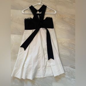 Black and White Bow tie Mini Dress